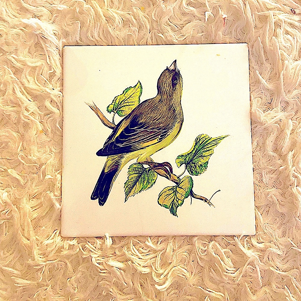 Vintage German Ceramic Sparrow Tile Art - Picture 1 of 4